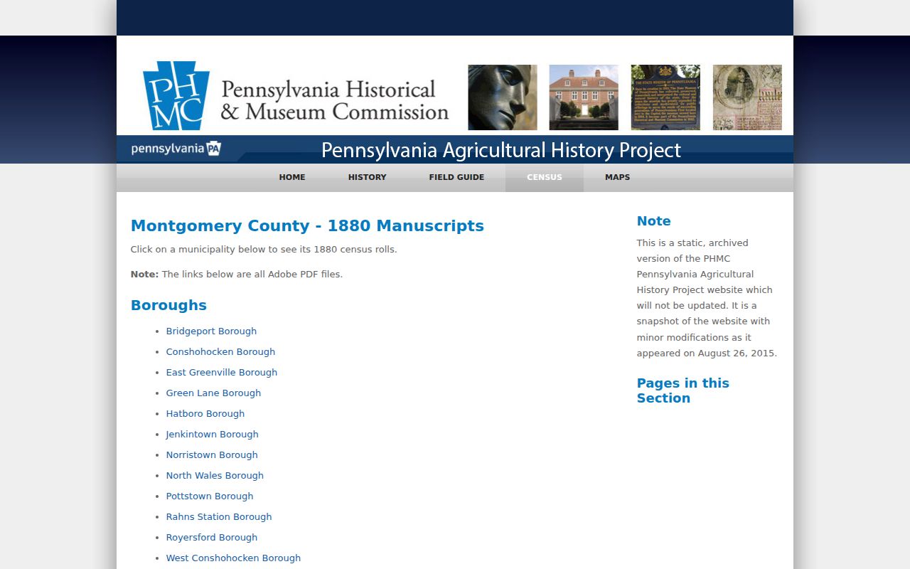 Cheltenham Township city directory research PHMC 1880 census manuscript page