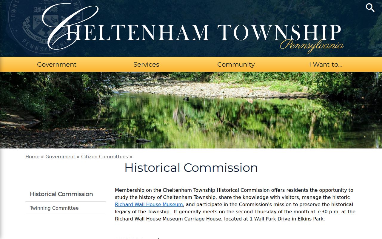 Cheltenham Township neighbors Historical Commission source