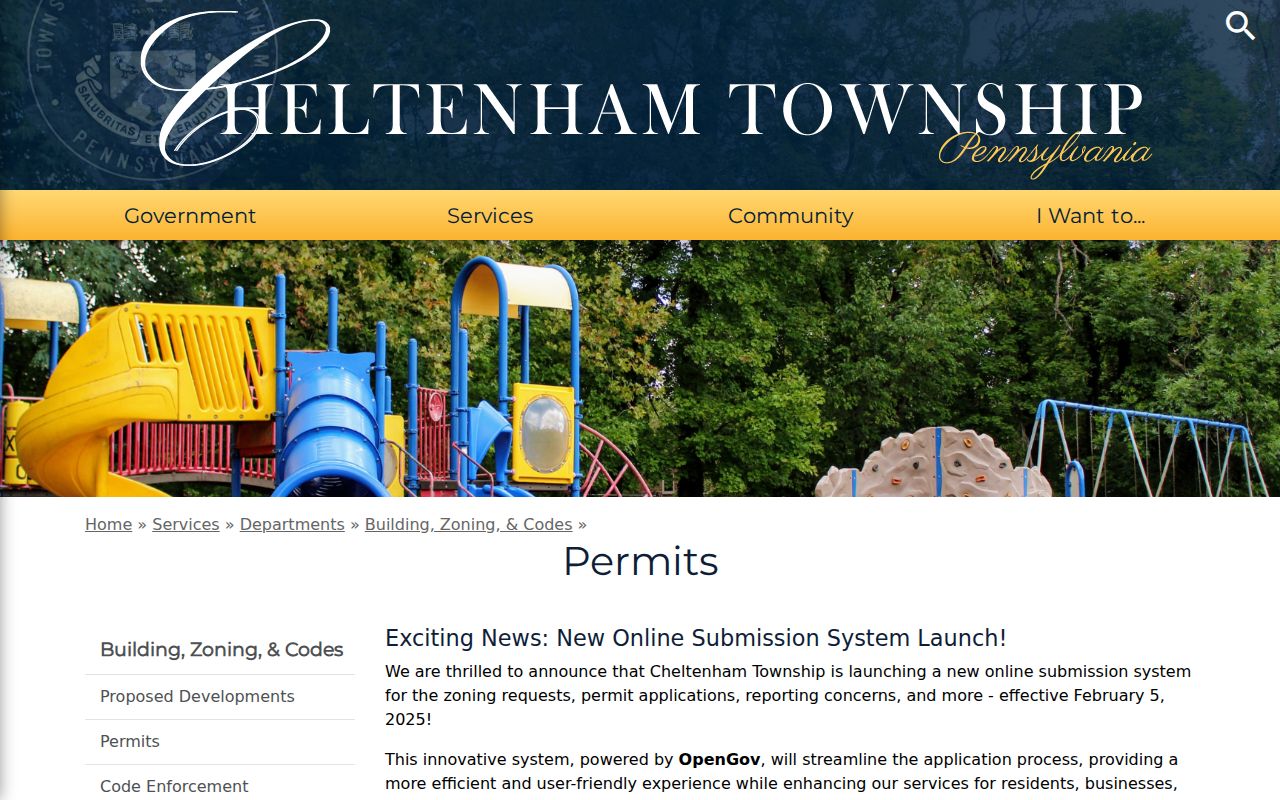 Cheltenham Township neighbors permit record source