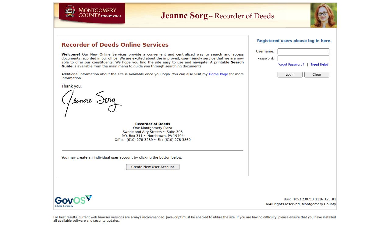 Cheltenham Township street directory Recorder Public Access System login